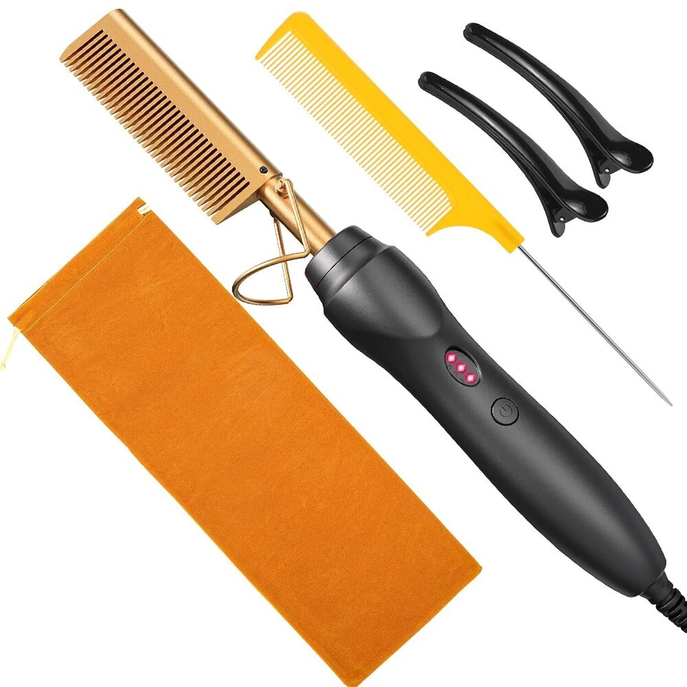 Ceramic Hot Comb Hair Straightener Pressing Combs Electric Straightening